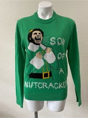 Elf Movie Green Son Of A Nutcracker Buddy Christmas Holiday Sweater - Medium